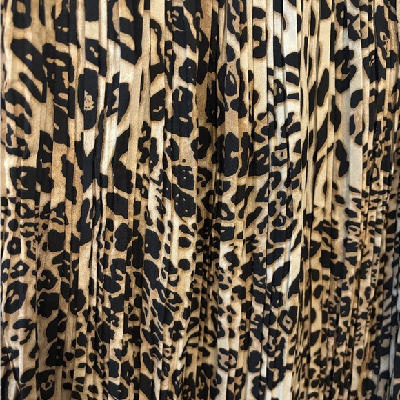 Cheetah print maxi pleated paper bag waist long skirt size L - Picture 4 of 9
